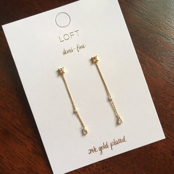 Loft demi-fine dangle earrings NWT - Picture 1 of 6